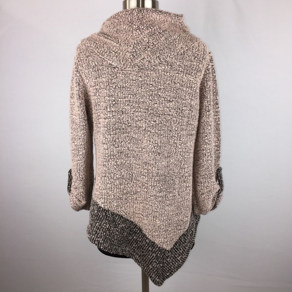 SJS S Cowl Neck Nubby Knit Asymmetric Hem Sweater - Picture 7 of 8